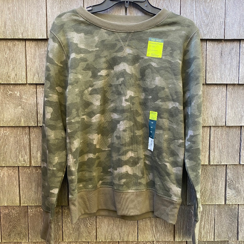 Womens Tek Gear Camo Sweatshirt XS NEW